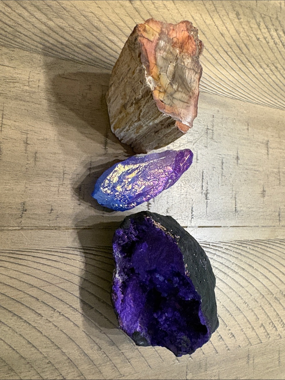 Source Unknown Purple Geode and Accent Minerals - Purple, Blue, Black, Brown